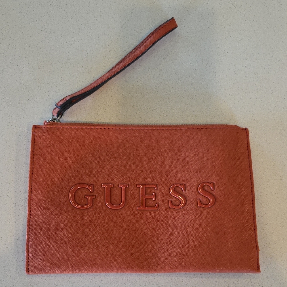 Guess Orange Wristlet Clutch